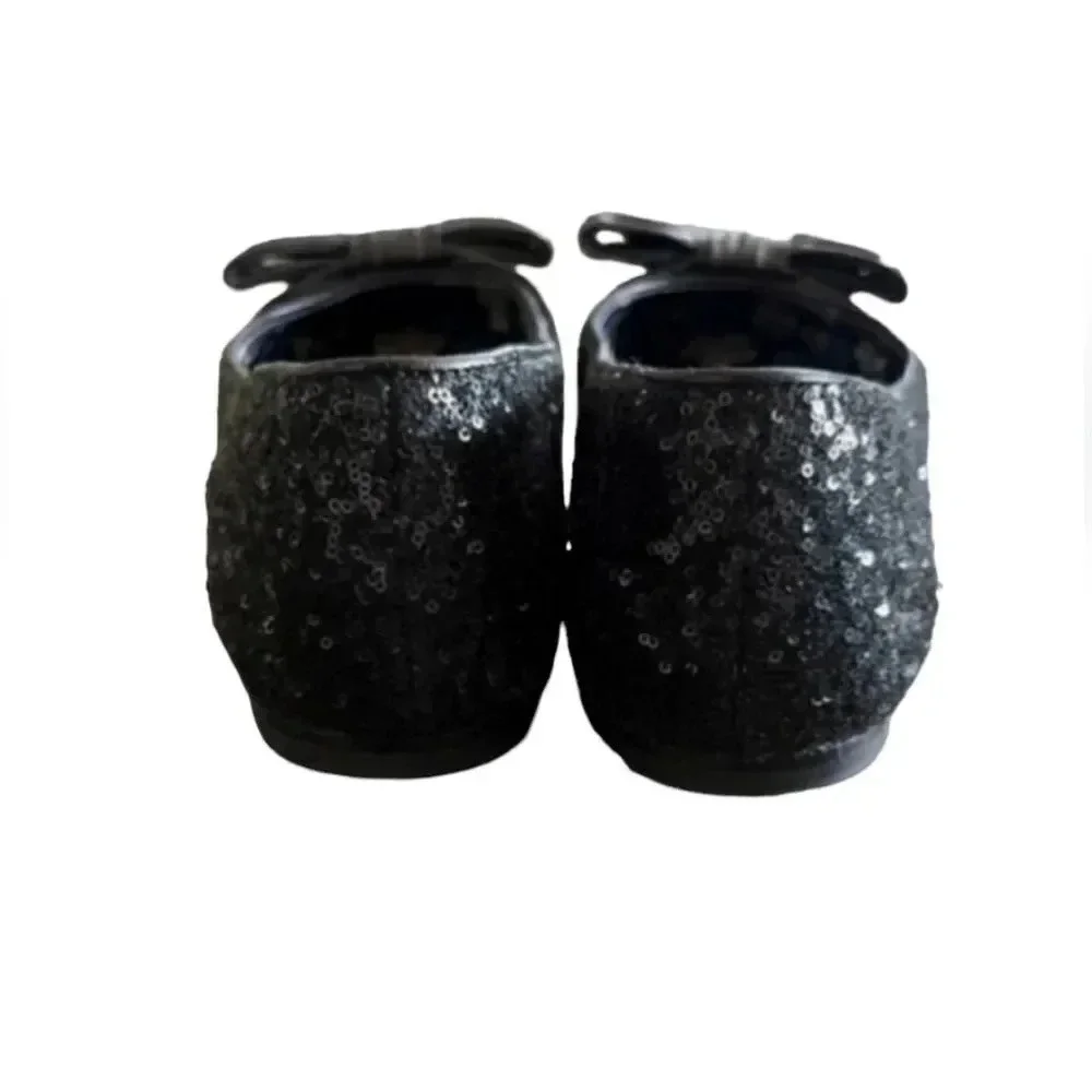 Tory Burch Sequin Divine Bow‎ Flat Ballerina Driver Size 7